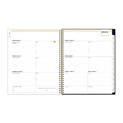 Blue Sky Day Designer Peyton Create-Your-Own Cover Weekly/Monthly Planner, Floral Artwork, 11 x 8.5, Navy, 12-Month (Jan to Dec): 2026 (103617)