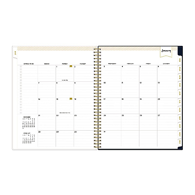 Blue Sky Day Designer Peyton Create-Your-Own Cover Weekly/Monthly Planner, Floral Artwork, 11 x 8.5, Navy, 12-Month (Jan to Dec): 2026 (103617)