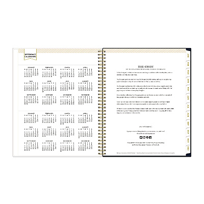 Blue Sky Day Designer Peyton Create-Your-Own Cover Weekly/Monthly Planner, Floral Artwork, 11 x 8.5, Navy, 12-Month (Jan to Dec): 2026 (103617)
