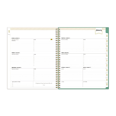 Blue Sky Day Designer Peyton Create-Your-Own Cover Weekly/Monthly Planner, Floral Artwork, 11 x 8.5, White, 12-Month (Jan-Dec): 2026 (103618)