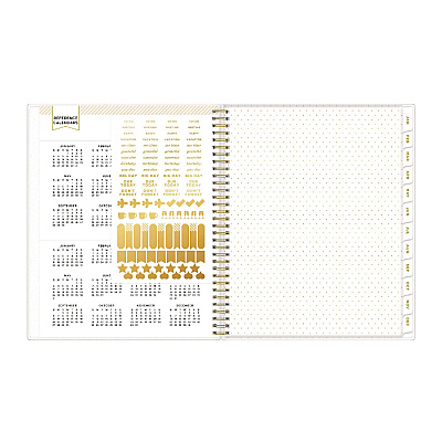 Blue Sky Day Designer Peyton Create-Your-Own Cover Weekly/Monthly Planner, Floral Artwork, 11 x 8.5, White, 12-Month (Jan-Dec): 2026 (103618)