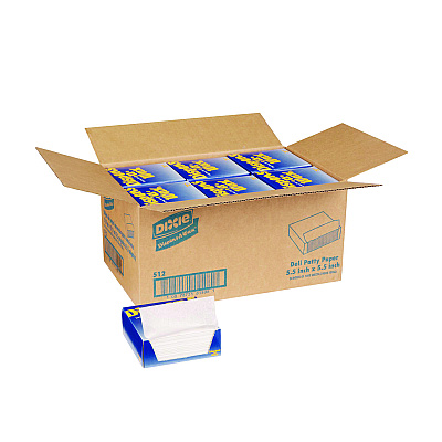 Dixie Dispens-A-Wax Waxed Deli Patty Paper, 5.5, x, 5.5, 1,000 Sheets/Box, 24 Boxes/Carton (DXE512)