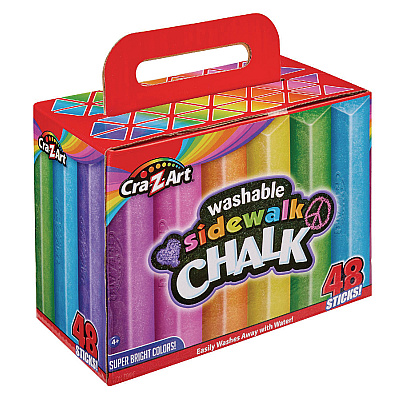 Cra-Z-Art Washable Sidewalk Chalk, Triangle Shaped, 12.63", 48 Assorted Bright Colors, 48 Sticks/Set (CZA10880)