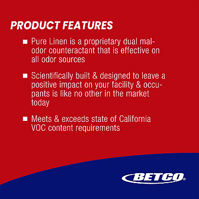 Betco SenTec Pure Linen Concentrate Odor Eliminator, Pure Linen, 128 oz Bottle, 4/Carton (BET41300400)