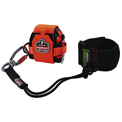 ergodyne Squids 3123 Tool Wristband with D-Ring Anchor, 5 lb Max Working Capacity, 18" Long, Black (EGO19085)