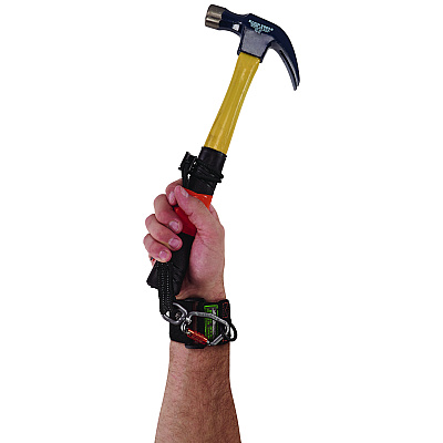 ergodyne Squids 3123 Tool Wristband with D-Ring Anchor, 5 lb Max Working Capacity, 18" Long, Black (EGO19085)
