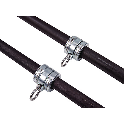 ergodyne Squids 3791 Sleever/Connecting Bar Lock Collar with Tool Attachment Point, 7 lb Max Working Capacity, 0.87" Long, Silver (EGO19107)