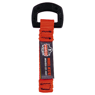 ergodyne Squids 3707 Web Tool Tether Attachment w/ Non-Conductive D-Ring Tool Tails, 2 lb Max Working Capacity, 3.5", Orange, 6/Pack (EGO19711)
