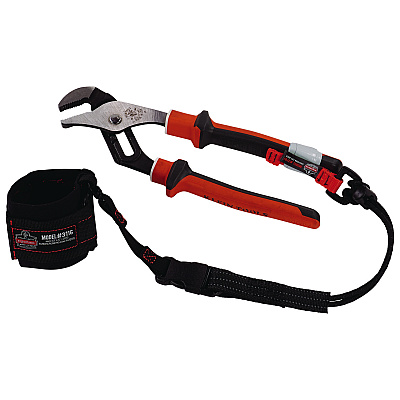 ergodyne Squids 3707 Web Tool Tether Attachment w/ Non-Conductive D-Ring Tool Tails, 2 lb Max Working Capacity, 3.5", Orange, 6/Pack (EGO19711)