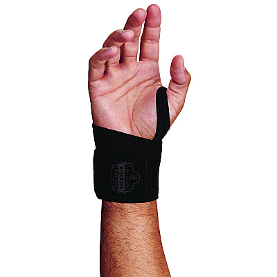 ergodyne ProFlex 425 Neoprene Wrist Wrap Support with Thumb Loop, One Size Fits Most, Fits Left Hand/Right Hand, Black (EGO72106)