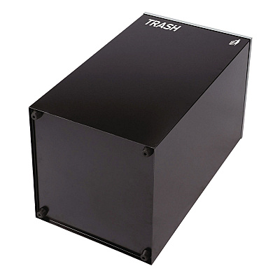 Alpine 29 Gallon Trash/Recycling Cans, Steel, Green Recycling Can with Mixed Lid, Black Trash Can with Square Lid (ALH4450BLKKIT12)