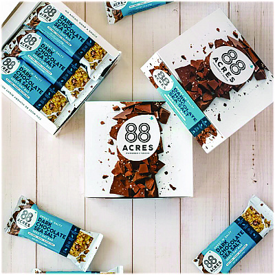 88 ACRES Sweet 'N Salty Gluten-Free Dark Chocolate Sea Salt Seed and Oat Bar, 1.6 oz Bar, 9/Box (AABACY00504)