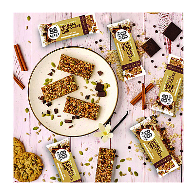 88 ACRES Warm 'N Chewy Gluten-Free Oatmeal/Chocolate Chip Seed and Oat Bar, 1.6 oz Bar, 9/Box (AABACY11049)