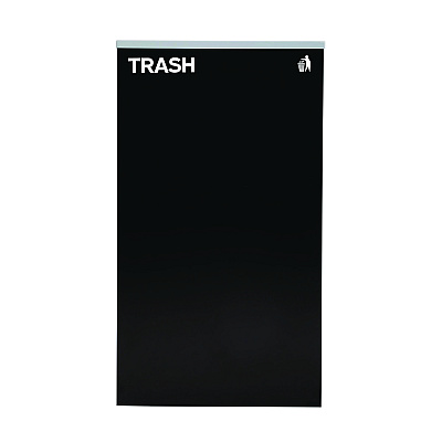 Alpine 29 Gallon Trash/Recycling Cans, Steel, Blue Cans/Bottles Recycling Can w/Mixed Lid, Green Compost and Black Trash w/Sq Lid (ALH4450BLKKIT20)
