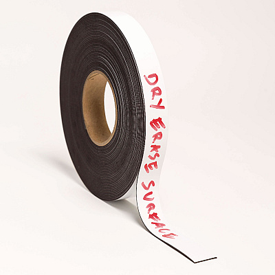 U Brands Dry Erase Magnetic Tape Roll, 1" x 50 ft, White (UBRFM2018)