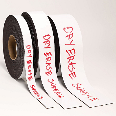 U Brands Dry Erase Magnetic Tape Roll, 1" x 50 ft, White (UBRFM2018)