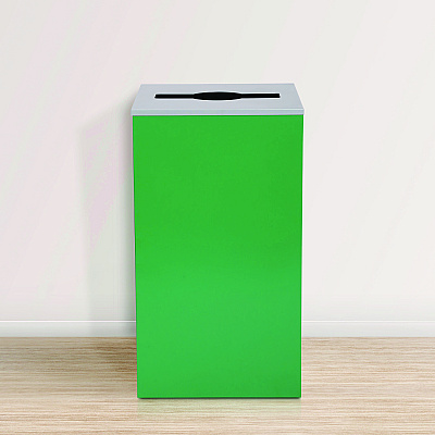 Alpine 29 Gallon Trash/Recycling Cans, Steel, Green Can with Mixed Lid (ALH4450KITGRNM)