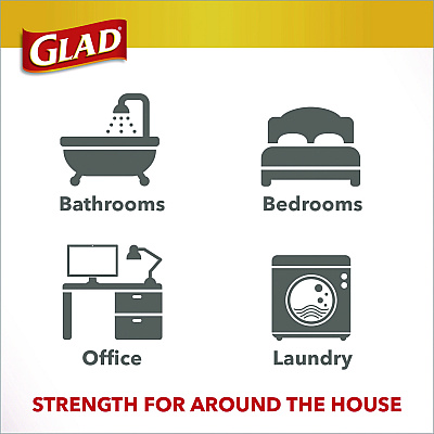 Glad Small Kitchen Drawstring Trash Bags, 4 gal, Beachside Breeze Scent, 0.5 mil, 18" x 17", Blue, 80/Box (CLO79155)