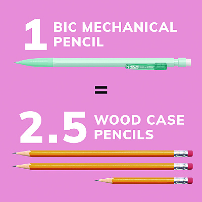 BIC Xtra-Smooth Pastel Edition Mechanical Pencils, 0.7 mm, HB (#2), Black Lead, Assorted Barrel Colors, 24/Pack (BICMPNP24BLK)