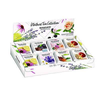 Bigelow Benefits Wellness Tea Bags, Assorted Flavors, 64/Box (BTCRCB50568)