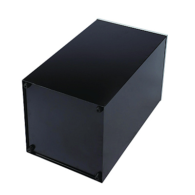 Alpine 29 Gallon Trash/Recycling Cans, Steel, Black Can with Square Lid (ALH4450KITBLKS)