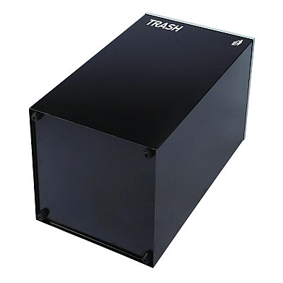 Alpine 29 Gallon Trash/Recycling Cans, Steel, Blue Cans/Bottles Recycling and Black Trash Can w/Sq Lid, Green Compost Can Mixed Lid (ALH4450BLKKIT25)