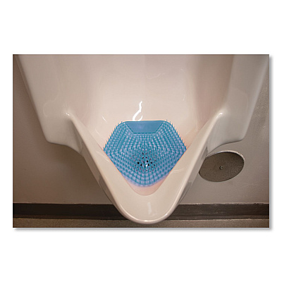 Boardwalk Anti-Splash Urinal Screen, Clean Cotton Scent, Blue, 0.11 oz, 10/Box (1004)