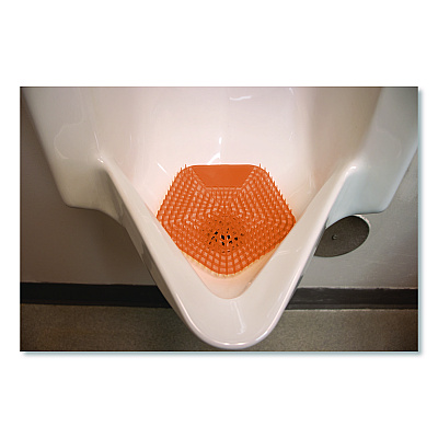 Boardwalk Anti-Splash Urinal Screen, Mango Mist Scent, Orange, 0.11 oz, 10/Box (1006)