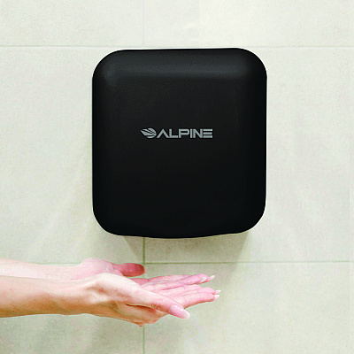 Alpine Hemlock Commercial Automatic 120V Hand Dryer, 6.69 x 11.41 x 12.31, Stainless Steel, Black (ALHALP40010BLA)