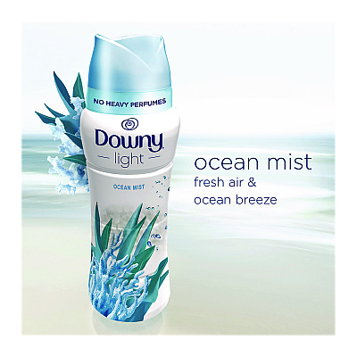 Downy Light In-Wash Scent Booster Beads, Ocean Mist Scent, 24 oz Pour Bottle (DNY08779)