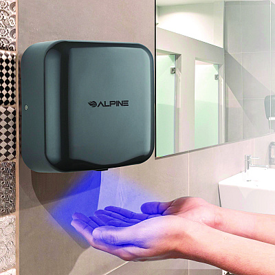 Alpine Hemlock Commercial Automatic 120V Hand Dryer, 6.68 x 11.41 x 12.31, Stainless Steel, Gray (ALHALP40010GRY)
