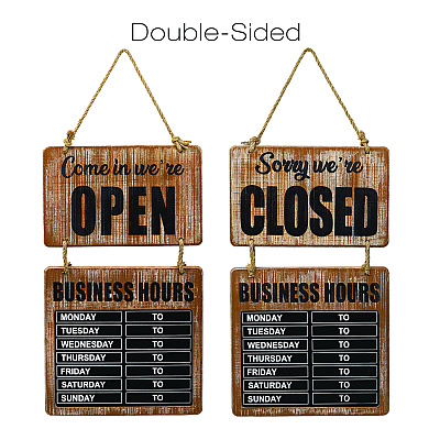 General Printing & Design Business Hours Outdoor Sign, 9.75 x 22.5, Brown Face, Black/White Lettering, Chalkboard (EXOEGPHD0310S)
