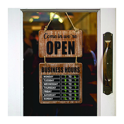General Printing & Design Business Hours Outdoor Sign, 9.75 x 22.5, Brown Face, Black/White Lettering, Chalkboard (EXOEGPHD0310S)