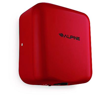 Alpine Hemlock Commercial Automatic 120V Hand Dryer, 6.68 x 11.41 x 12.31, Stainless Steel, Red (ALHALP40010RED)