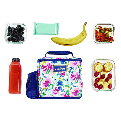 fit + fresh Simplified Lunch Bag, 9.25 x 5 x 9, Multicolor Floral (FAF2843SIM3167)