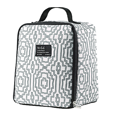 fit + fresh Lunch Bag, 8 x 6 x 10, Black and White Geometric (FAF7613FF3242)
