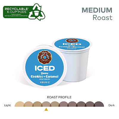 The Original Donut Shop Iced Duos Cookies + Caramel Iced Coffee K-Cup Pods, 24/Box (GMT5000373021)