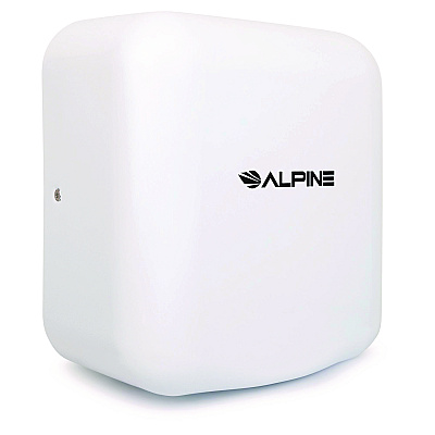 Alpine Hemlock Commercial Automatic 120V Hand Dryer, 6.68 x 11.41 x 12.31, Stainless Steel, White (ALHALP40010WHI)