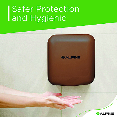 Alpine Hemlock Commercial Automatic 120V Hand Dryer, 6.68 x 11.41 x 12.31, Stainless Steel, Copper (ALHALP40010COP)
