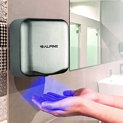 Alpine Hemlock Commercial 220V Automatic Hand Dryer, 6.68 x 11.41 x 12.31, Stainless Steel, Silver (ALHALP40020SSB)