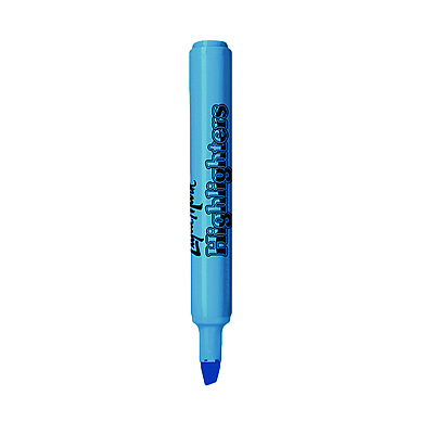 LIQUI-MARK Tank Fluorescent Highlighter, Blue Ink, Chisel Tip, Blue Barrel, Dozen (LQM60823)