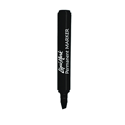 LIQUI-MARK Permanent Marker, Chisel Tip, Black, Dozen (LQM91201)