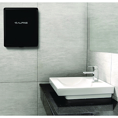 Alpine Willow Commercial 120V Automatic Hand Dryer, 3.93 x 11.25 x 12.63, Stainless Steel, Black (ALHALP40510BLA)