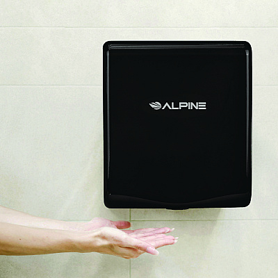 Alpine Willow Commercial 120V Automatic Hand Dryer, 3.93 x 11.25 x 12.63, Stainless Steel, Black (ALHALP40510BLA)