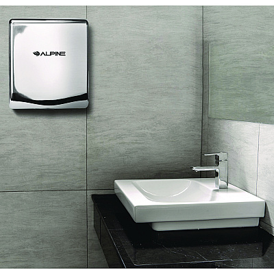 Alpine Willow Commercial 120V Automatic Hand Dryer, 3.93 x 11.25 x 12.63, Stainless Steel, Chrome (ALHALP40510CHR)