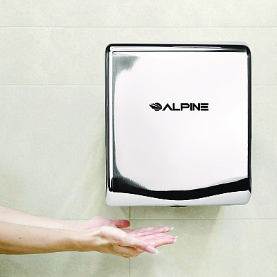 Alpine Willow Commercial 120V Automatic Hand Dryer, 3.93 x 11.25 x 12.63, Stainless Steel, Chrome (ALHALP40510CHR)