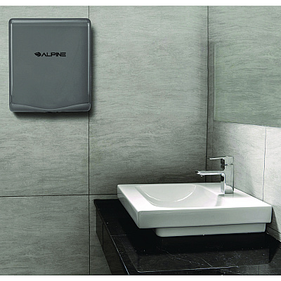 Alpine Willow Commercial 120V Automatic Hand Dryer, 3.93 x 11.25 x 12.63, Stainless Steel, Gray (ALHALP40510GRY)