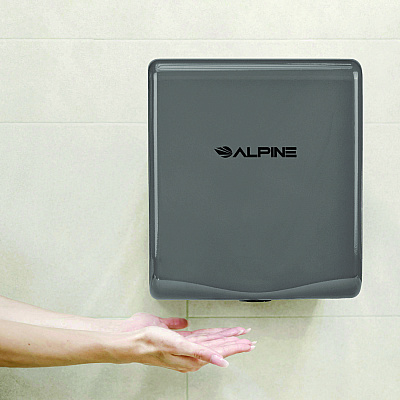 Alpine Willow Commercial 120V Automatic Hand Dryer, 3.93 x 11.25 x 12.63, Stainless Steel, Gray (ALHALP40510GRY)