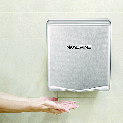 Alpine Willow Commercial 120V Automatic Hand Dryer, 3.93 x 11.25 x 12.63, Stainless Steel, Silver (ALHALP40510SSB)