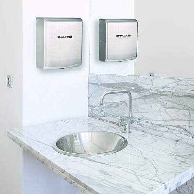 Alpine Willow Commercial 120V Automatic Hand Dryer, 3.93 x 11.25 x 12.63, Stainless Steel, Silver (ALHALP40510SSB)